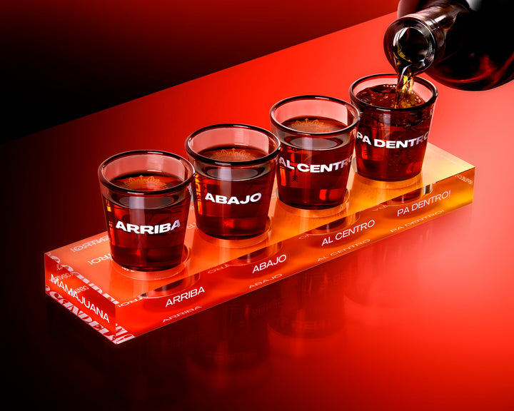 "SALUD" Shot Glass and Shot Tray Bundle